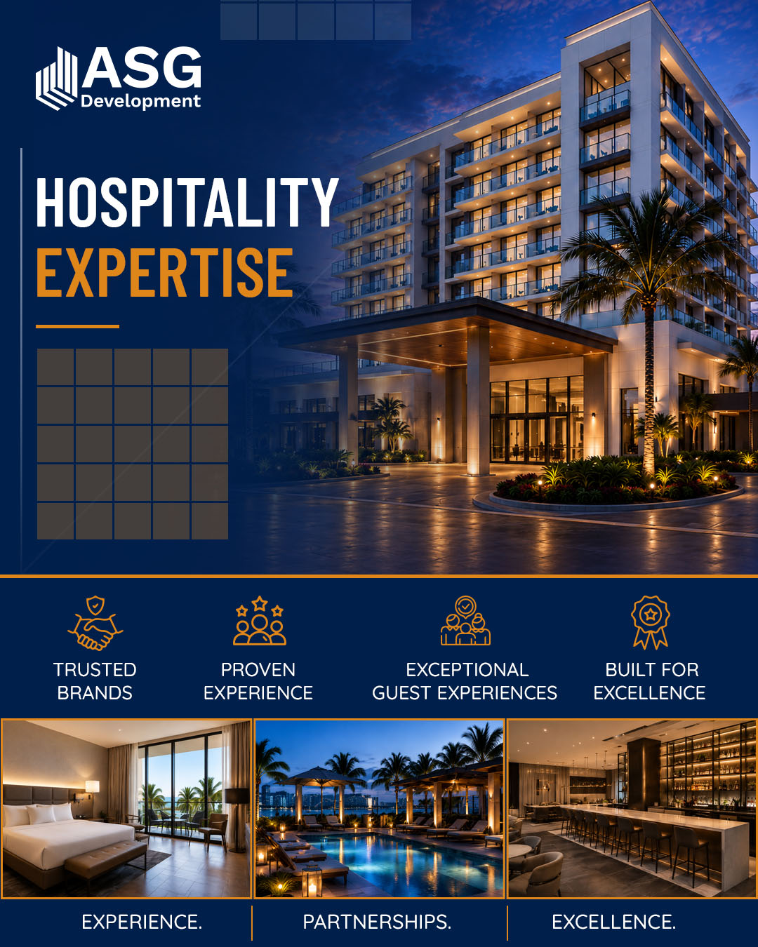 Exceptional hospitality begins with exceptional development.

From concept to completion, ASG Development creates hospitality environments designed to elevate guest experiences and deliver lasting value.

Experience. Partnerships. Excellence.
Connect With Us
📞 917.400.6737
ASGDevelopment.com

#ASGDevelopment #HospitalityDevelopment #LuxuryHospitality #CommercialRealEstate #DevelopmentExcellence