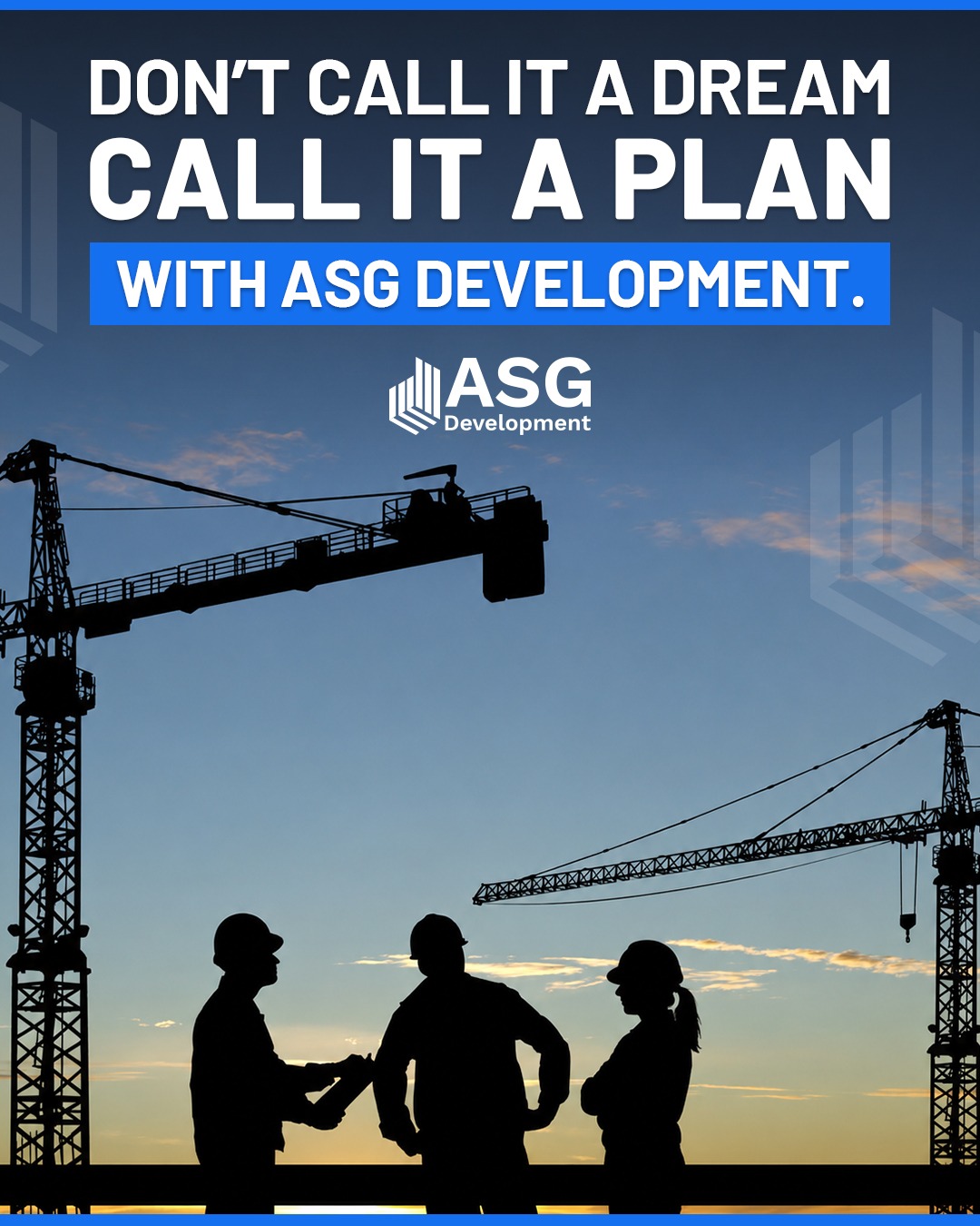 Every successful development starts with a plan—and the discipline to execute it.

The projects that create lasting value aren't built by chance. They're built through careful planning, smart decision-making, and a team committed to moving every detail forward.

At ASG Development, we believe great results come from preparation long before construction begins.

Interested in learning more? Connect with us at ASGDevelopment.com.
Info@ASGDevelopment.com | 917.400.6737 

#ASGDevelopment #RealEstateDevelopment #CommercialRealEstate #PropertyDevelopment #Construction